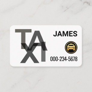 Carte De Visite Enseigne TAXI Créative pour Chauffeur