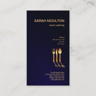 Carte De Visite Ensemble culinaire d'or minimaliste simple élégant