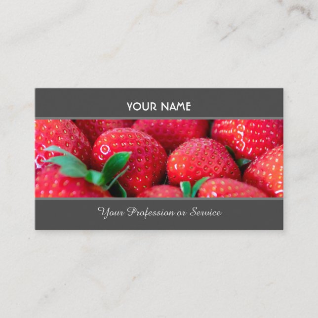 Carte De Visite Ensemble de fraises fruitées rouges pour agriculte (Devant)