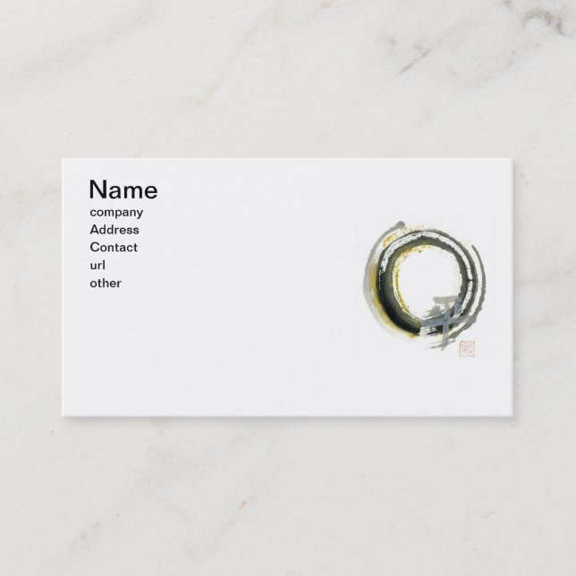 Carte De Visite Enso avec Pax, kanji pour la paix (Devant)