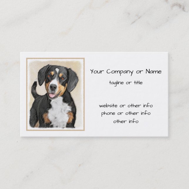 Carte De Visite Entlebucher Mountain Dog Peinture - Art original (Devant)