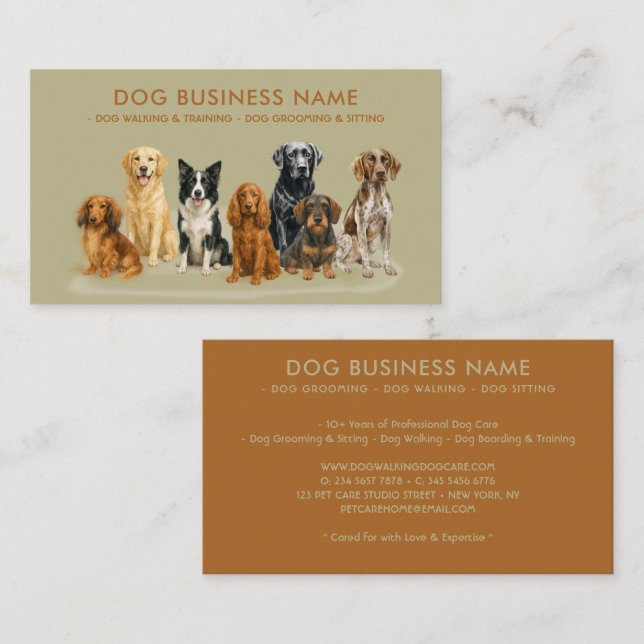 Carte De Visite Entraînement à la pratique de la culture du chien  (Devant / Derrière)