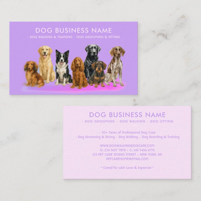 Carte De Visite Entraînement à l'embarquement pour chiens (Devant / Derrière)