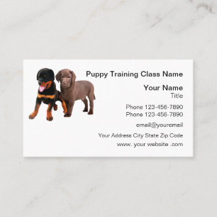 Carte De Visite Entraînement Et Obéissance Du Chien De Puppy