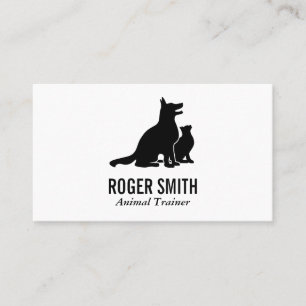 Carte De Visite Entraîneur animal   Chat et Amoureux des chiens