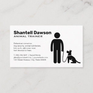 Carte De Visite Entraîneur avec chien en laisse