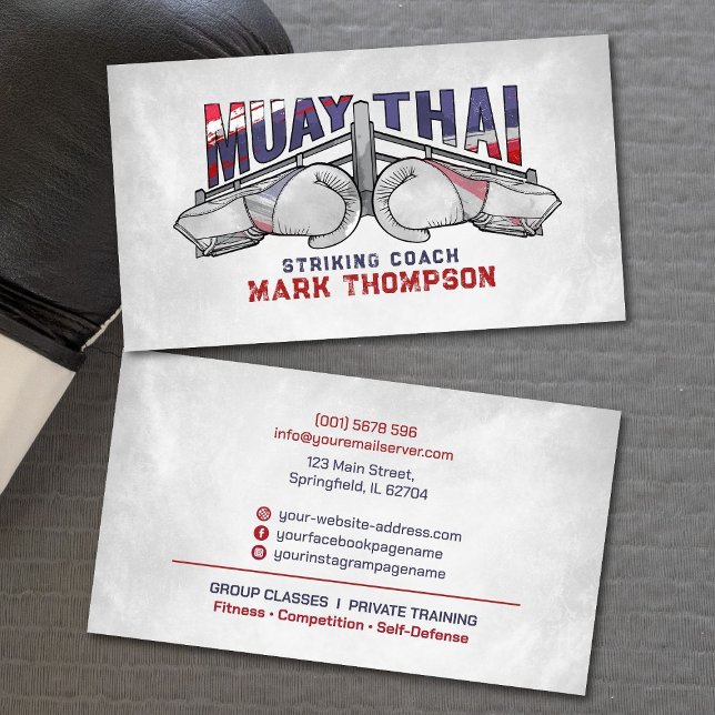 Carte De Visite Entraîneur d'attaque de Muay Thai - (Créateur téléchargé)