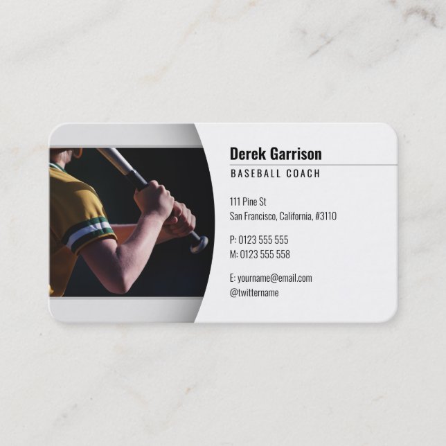 Carte De Visite Entraîneur de baseball | Formateur (Devant)