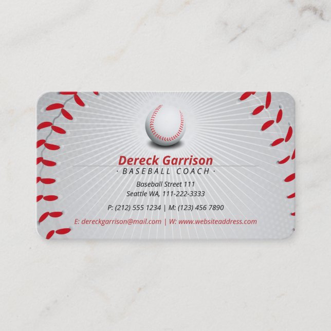 Carte De Visite Entraîneur de baseball | Sport (Devant)