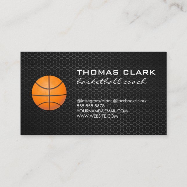 Carte De Visite Entraîneur de basket-ball (Devant)