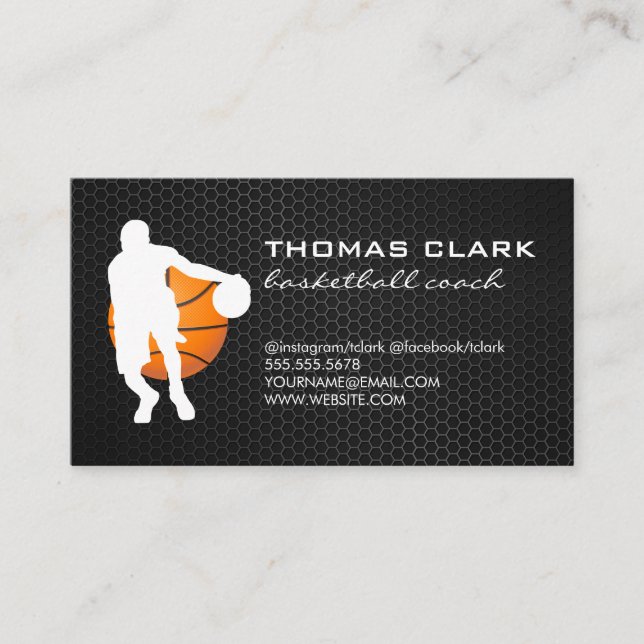 Carte De Visite Entraîneur de basket-ball (Devant)