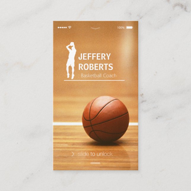 Carte De Visite Entraîneur de basket-ball créatif (Devant)