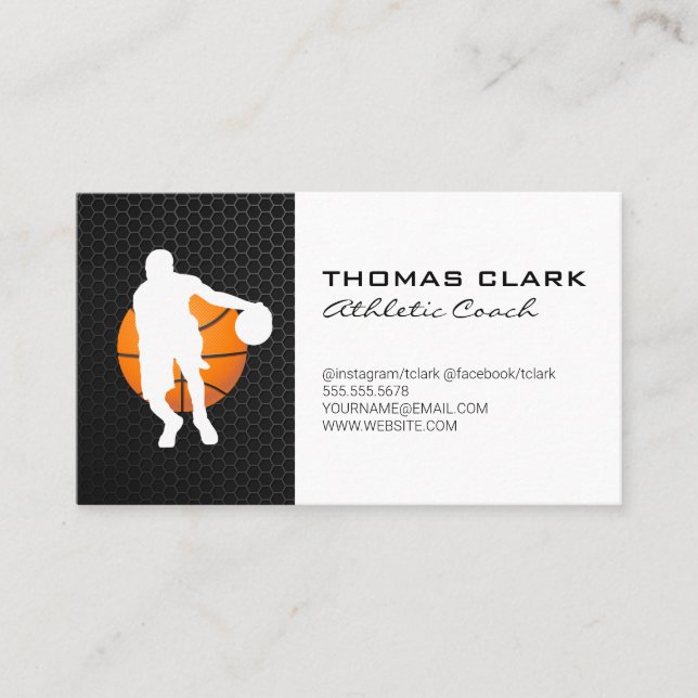 Carte De Visite Entraîneur de basket-ball | Entraîneur sportif (Devant)