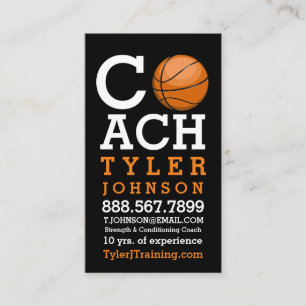 Carte De Visite Entraîneur de basket-ball moderne et audacieux