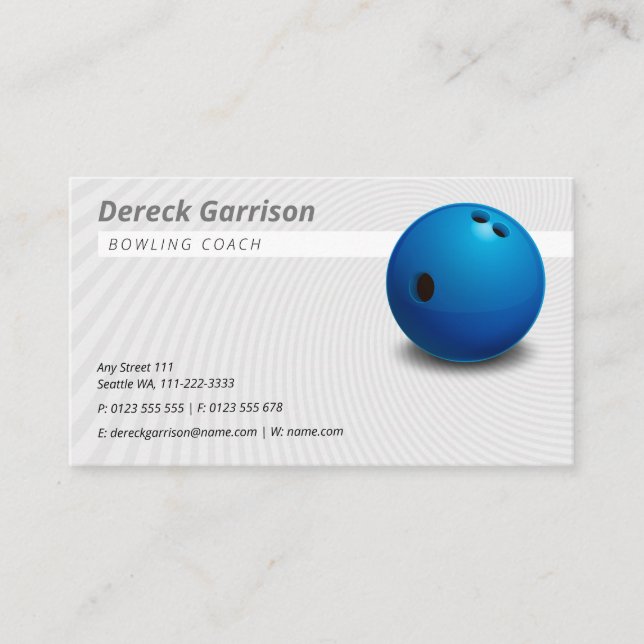 Carte De Visite Entraîneur de Bowling | Sport (Devant)