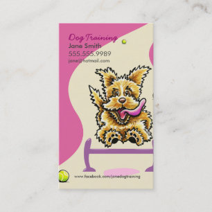 Carte De Visite Entraîneur de chien formant le rose actif de