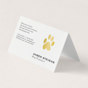 Carte De Visite Entraîneur de chiens d'élite Golden Paw