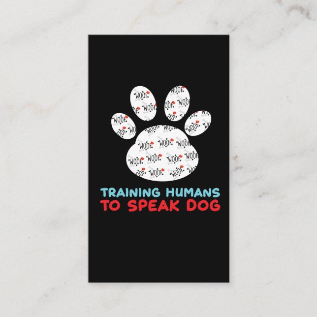 Carte De Visite Entraîneur de chiens d'entraînement en canine Conf (Devant)