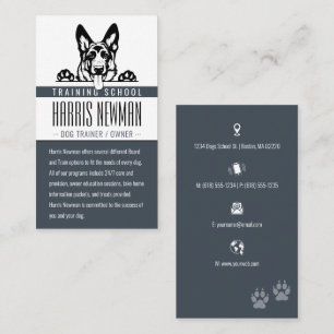 Carte De Visite Entraîneur de chiens   École de formation des chie