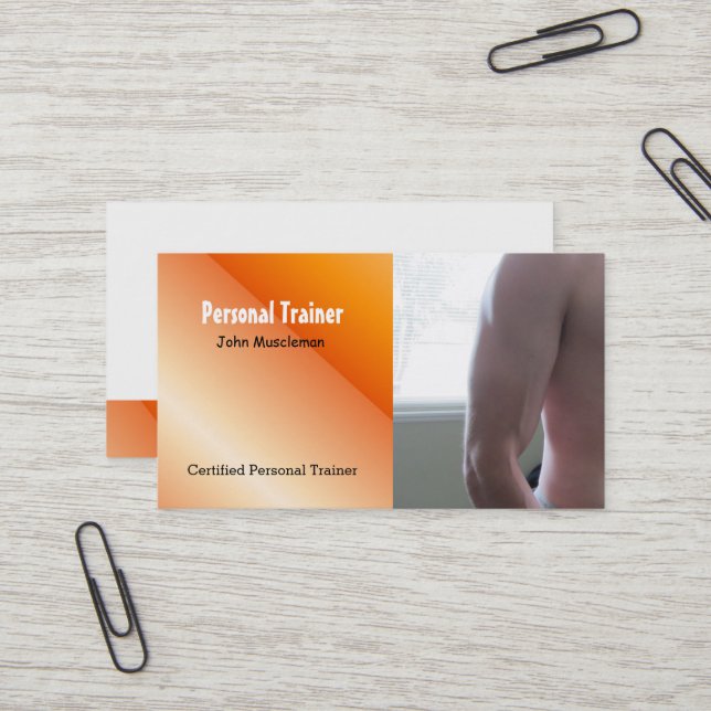 Carte De Visite Entraîneur de conditionnement physique personnel (Devant/Arrière en situation)