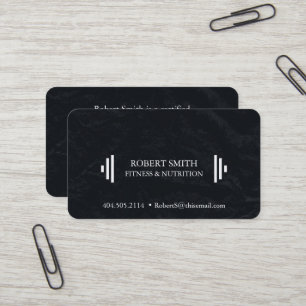 Carte De Visite Entraîneur de fitness chic moderne en noir et blan