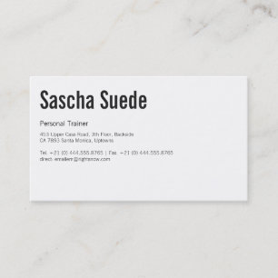 Carte De Visite Entraîneur de fitness de luxe noir blanc professio