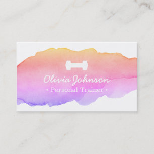 Carte De Visite Entraîneur de fitness féminin Galaxy Aquarelle Ros