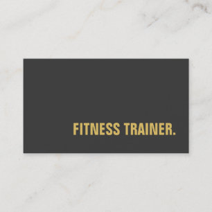 Carte De Visite Entraîneur de fitness spécial gris et or tendance 