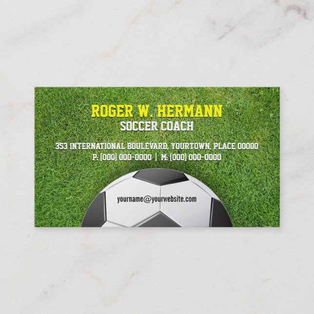 Carte De Visite Entraîneur de football américain du football (Devant)