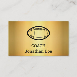 Carte De Visite Entraîneur de football de Faux Gold