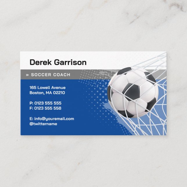 Carte De Visite Entraîneur de football | Instructeur sportif (Devant)
