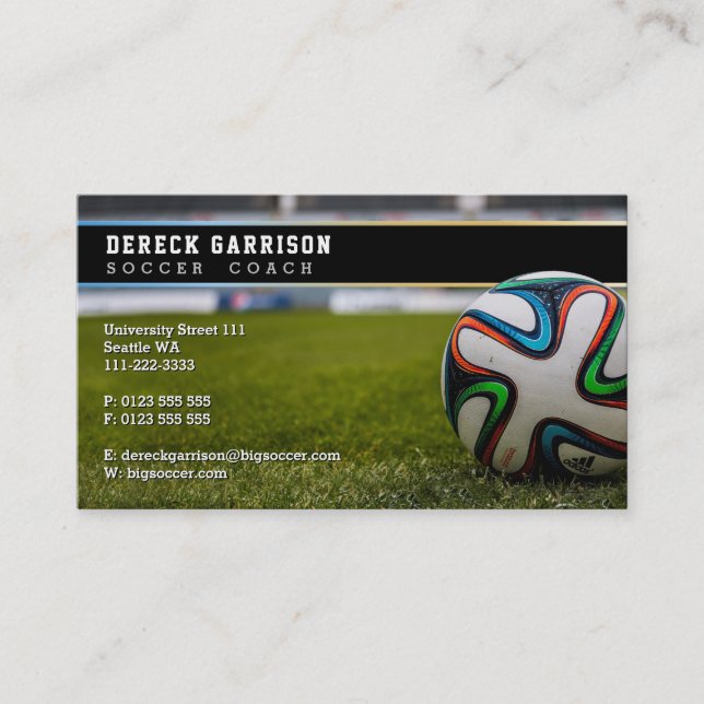 Carte De Visite Entraîneur de football | Sports professionnels (Devant)