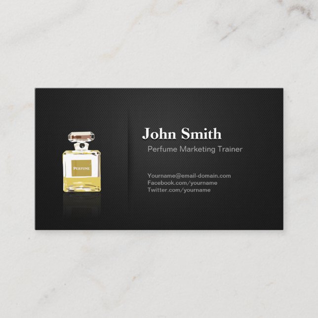 Carte De Visite Entraîneur de marketing de parfum - Noir professio (Devant)