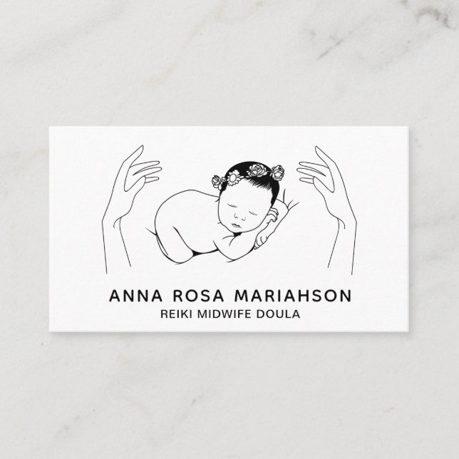 Carte De Visite *~* Entraîneur de naissance de la sage-femme Reiki (Devant)
