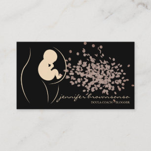 Carte De Visite Entraîneur de naissance d'or Enceinte simple bébé