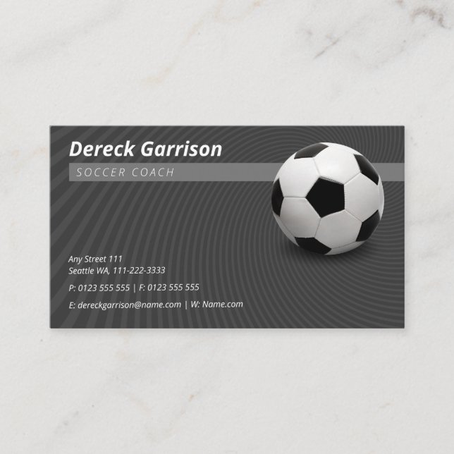 Carte De Visite Entraîneur de soccer gris | Sport (Devant)