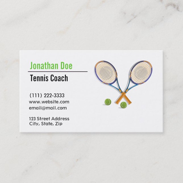 Carte de visite entraîneur de tennis (Devant)