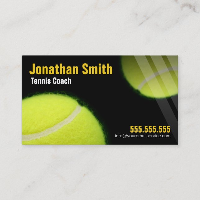 Carte De Visite Entraîneur de tennis pour des leçons de tennis (Devant)