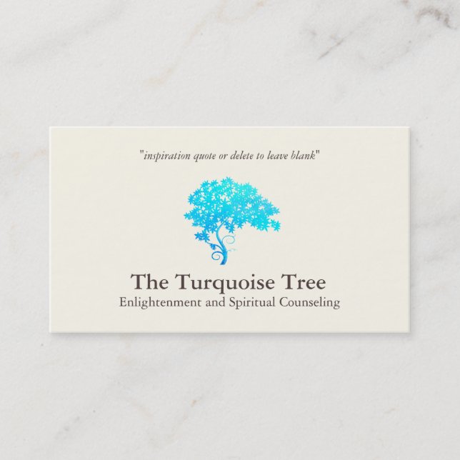 Carte De Visite Entraîneur de vie Conseiller Spirituel Turquoise A (Devant)