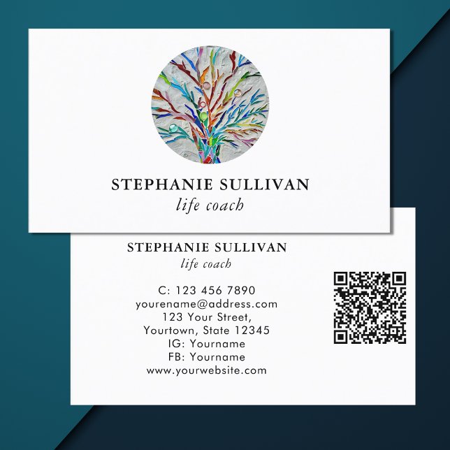 Carte De Visite Entraîneur de vie de code QR (Créateur téléchargé)