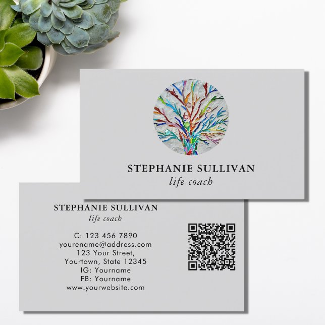 Carte De Visite Entraîneur de vie de code QR (Créateur téléchargé)