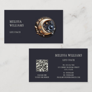 Carte De Visite Entraîneur de vie féminine 3D Moon
