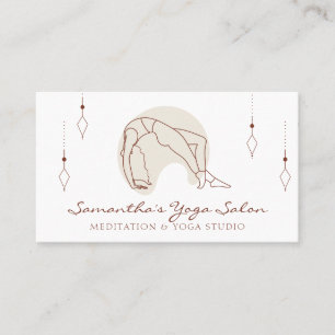 Carte De Visite Entraîneur de yoga Pilates en pose de géométrie se
