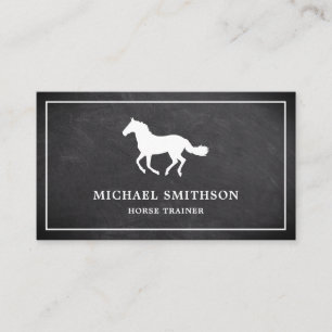 Carte De Visite Entraîneur d'équitation blanc en tableau noir