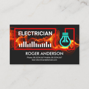 Carte De Visite Entraîneur électrique à cadre de fil rouge éclair