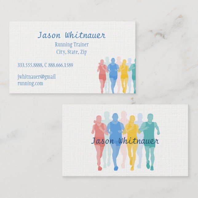 Carte De Visite Entraîneur en marche ou personnel, instructeur de  (Devant / Derrière)