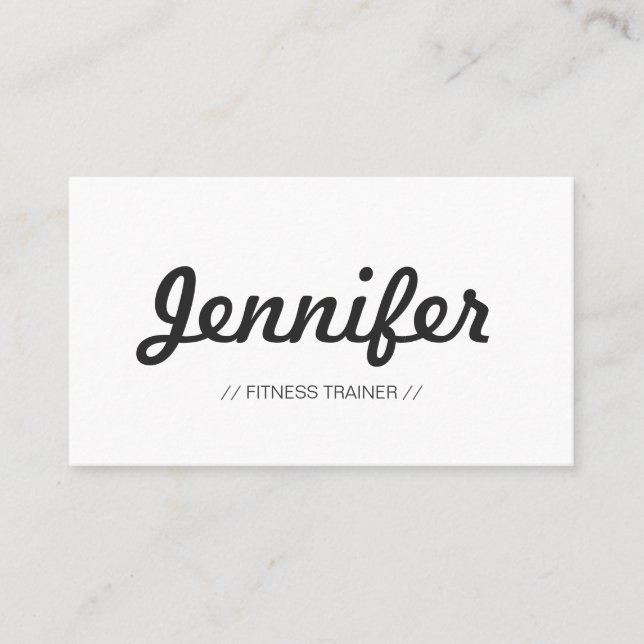 Carte De Visite Entraîneur Fitness - Design Simple Concise (Devant)