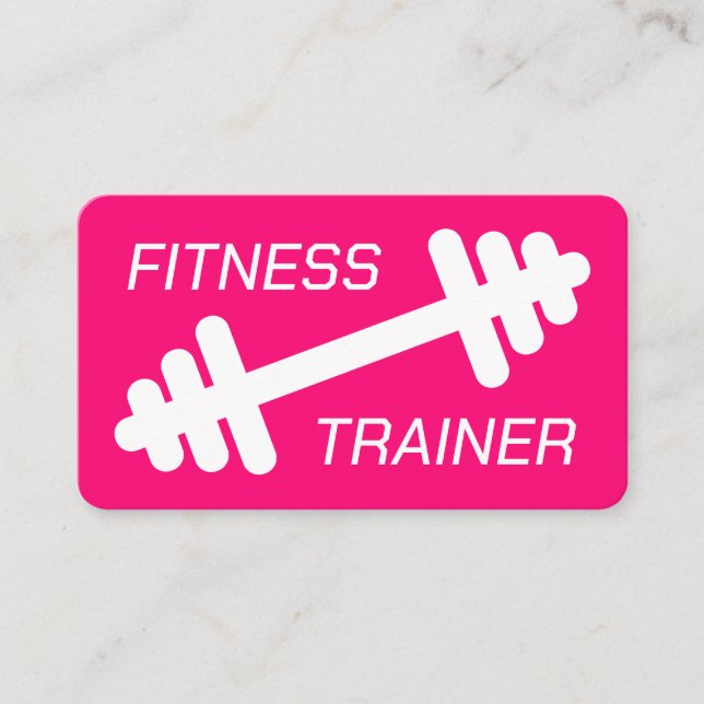 Carte De Visite Entraîneur fitness entraîneur moderne neon rose (Devant)
