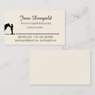 Carte De Visite Entraîneur instructeur d'équitation sur mesure 