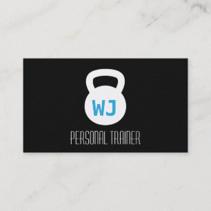 Carte De Visite Entraîneur minimaliste moderne noir de forme